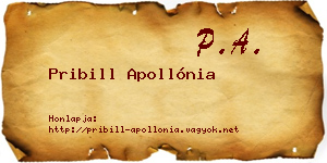 Pribill Apollónia névjegykártya